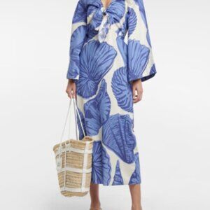 JOHANNA ORTIZ Polinesia Cutout Shell-print Cotton Dress